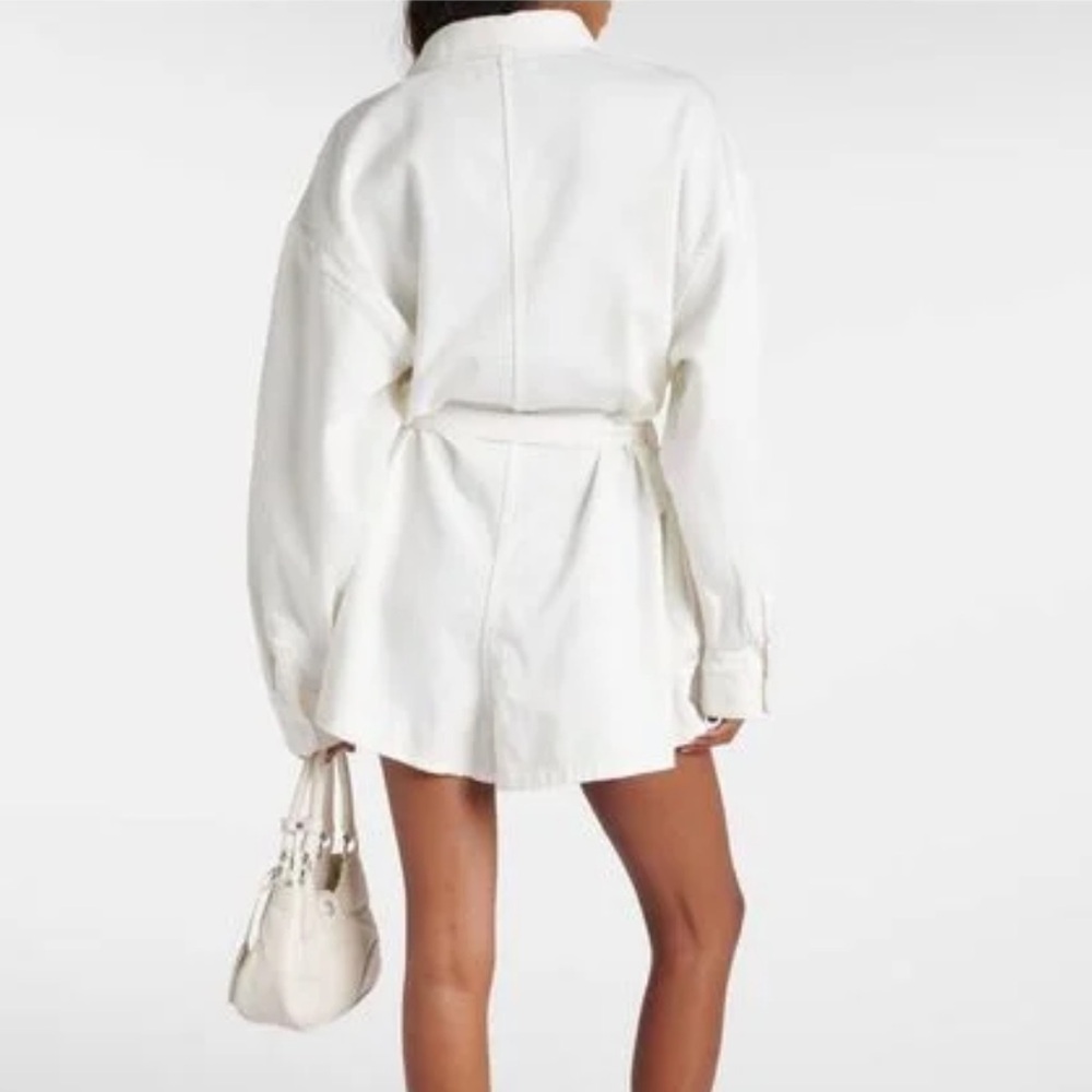 The Frankie Shop Wren White Denim Romper - Picture 2 of 10